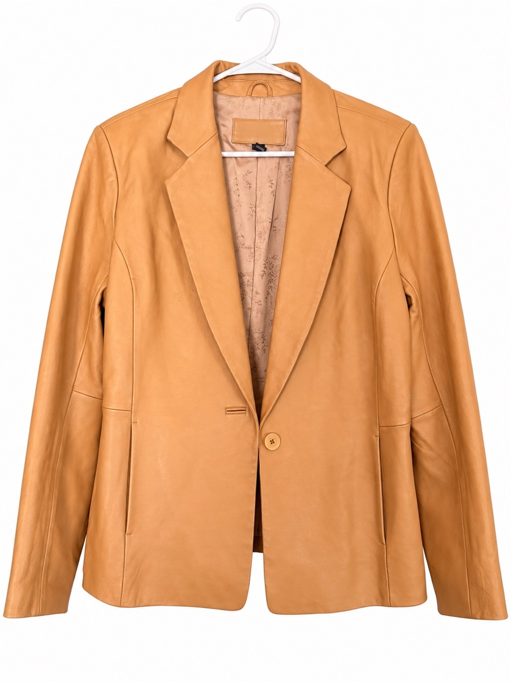 Jaclyn Smith REAL Leather (Camel) Single-Button Jacket